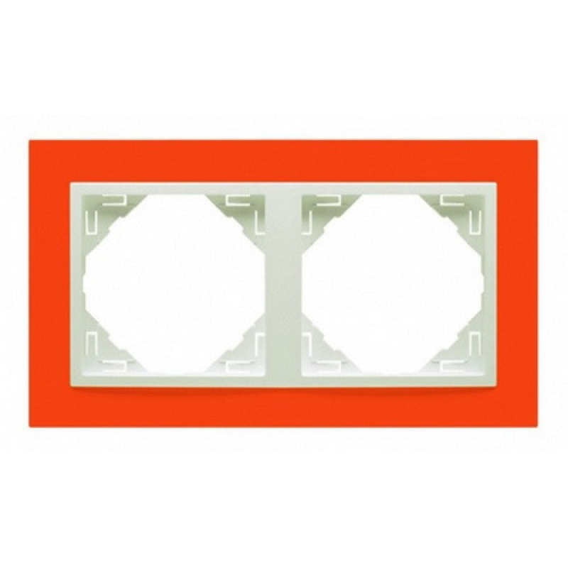 Рамка подвійна ANIMATO жовтогарячий/лід 90920 TJG Рамка подвійна ANIMATO жовтогарячий/лід 90920 TJG