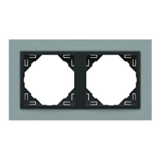 Рамка подвійна ANIMATO металік алюміній/графіт 90920 TAS