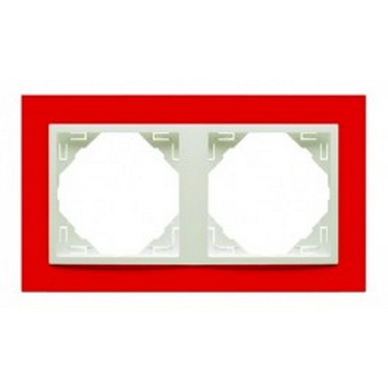 Рамка подвійна ANIMATO червоний/лед 90920 TVG