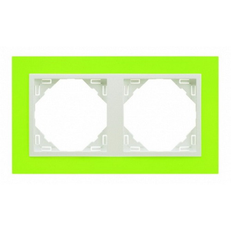 Рамка подвійна ANIMATO зелений/лед 90920 TDG