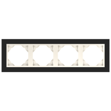 Рамка чотириразова LOGUS Crystal чорне скло/лед 90940 TEG