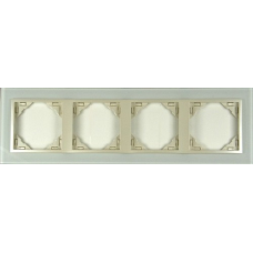 Рамка чотириразова LOGUS Crystal скло/перламутр 90940 TCP