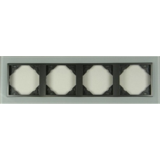 Рамка чотириразова LOGUS Crystal скло/графіт 90940 TCS