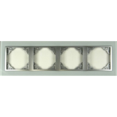 Рамка чотириразова LOGUS Crystal скло/алюміній 90940 TCA