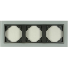 Рамка потрійна LOGUS Crystal скло/графіт 90930 TCS