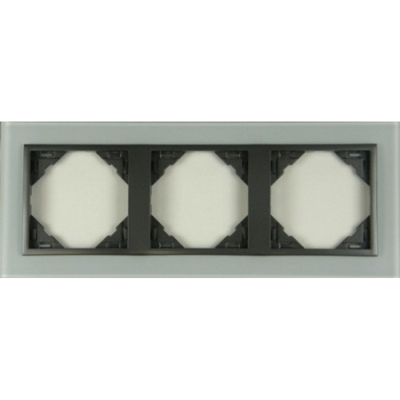 Рамка потрійна LOGUS Crystal скло/графіт 90930 TCS