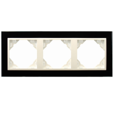 Рамка потрійна LOGUS Crystal чорне скло/лед 90930 TEG