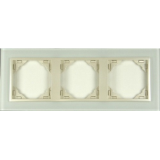 Рамка потрійна LOGUS Crystal скло/перламутр 90930 TCP