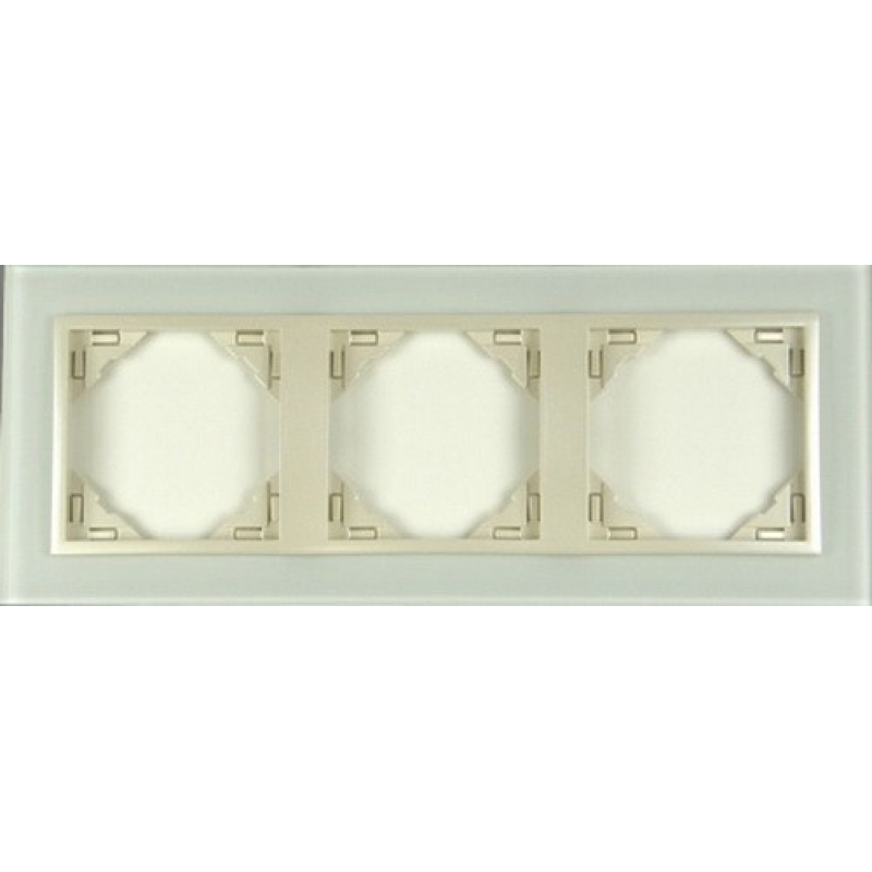 Рамка потрійна LOGUS Crystal скло/перламутр 90930 TCP