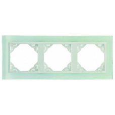 Рамка потрійна LOGUS Crystal скло/лед 90930 TCG