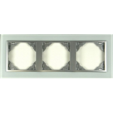 Рамка потрійна LOGUS Crystal скло/алюміній 90930 TCA