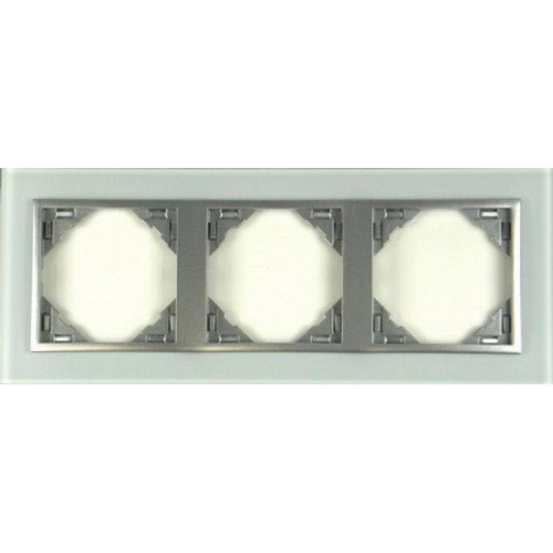 Рамка потрійна LOGUS Crystal скло/алюміній 90930 TCA