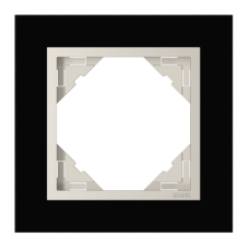 Рамка одинарна LOGUS Crystal чорне скло/лед 90910 TEG