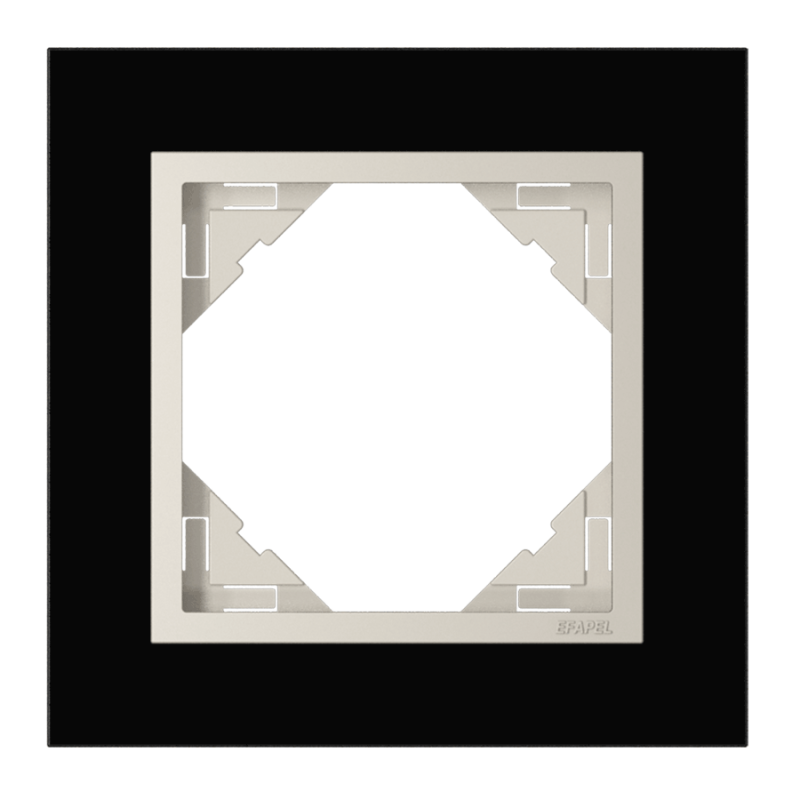 Рамка одинарна LOGUS Crystal чорне скло/лед 90910 TEG