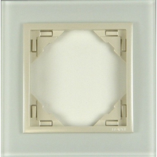 Рамка одинарна LOGUS Crystal скло/перламутр 90910 TCP