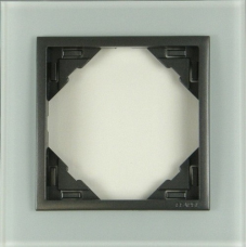 Рамка одинарна LOGUS Crystal скло/графіт 90910 TCS