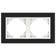 Рамка подвійна LOGUS Crystal чорне скло/лед 90920 TEG