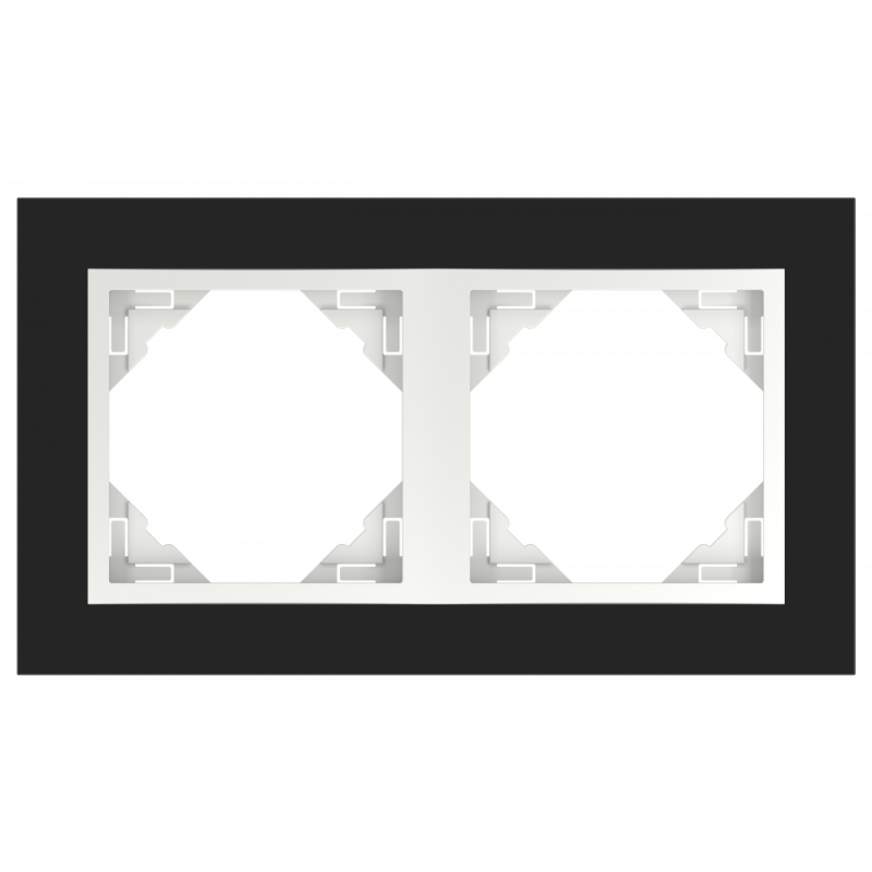 Рамка подвійна LOGUS Crystal чорне скло/лед 90920 TEG Рамка подвійна LOGUS Crystal чорне скло/лед 90920 TEG
