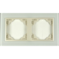 Рамка подвійна LOGUS Crystal скло/перламутр 90920 TCP