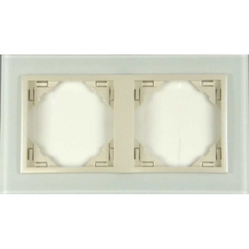 Рамка подвійна LOGUS Crystal скло/перламутр 90920 TCP