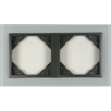 Рамка подвійна LOGUS Crystal скло/графіт 90920 TCS