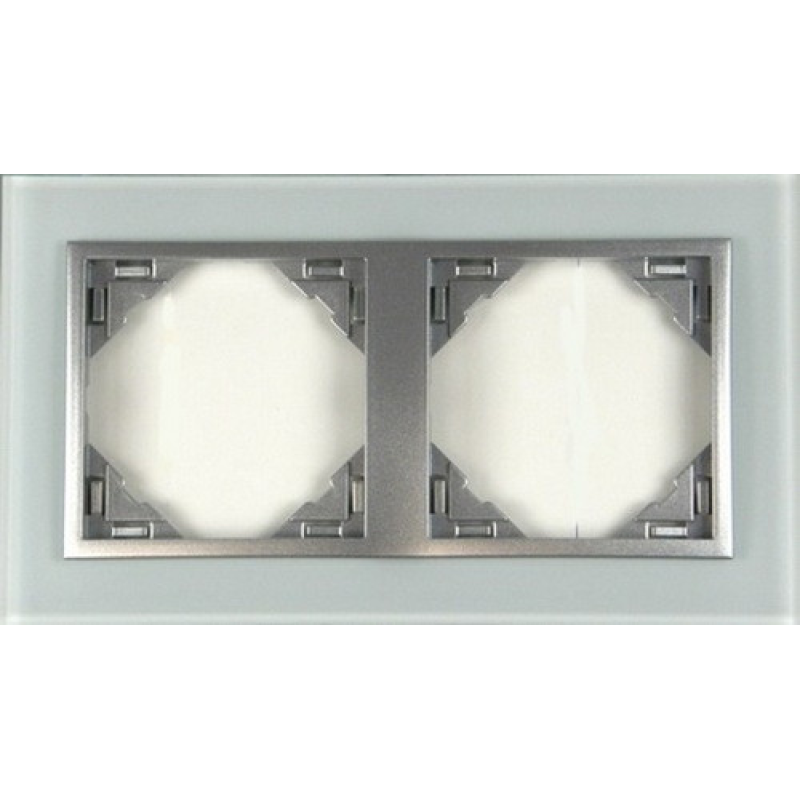 Рамка подвійна LOGUS Crystal скло/алюміній 90920 TCA