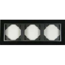 Рамка потрійна LOGUS Petra граніт/графіт 90930 TGS