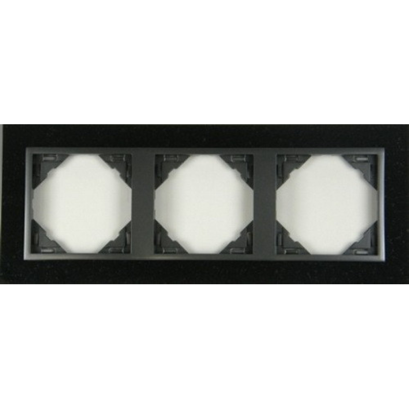 Рамка потрійна LOGUS Petra граніт/графіт 90930 TGS