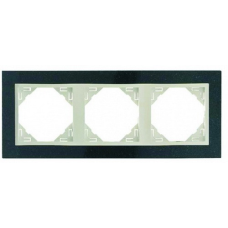 Рамка потрійна LOGUS Petra граніт/лед 90930 TGG
