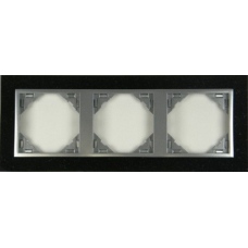 Рамка потрійна LOGUS Petra граніт/алюміній 90930 TGA