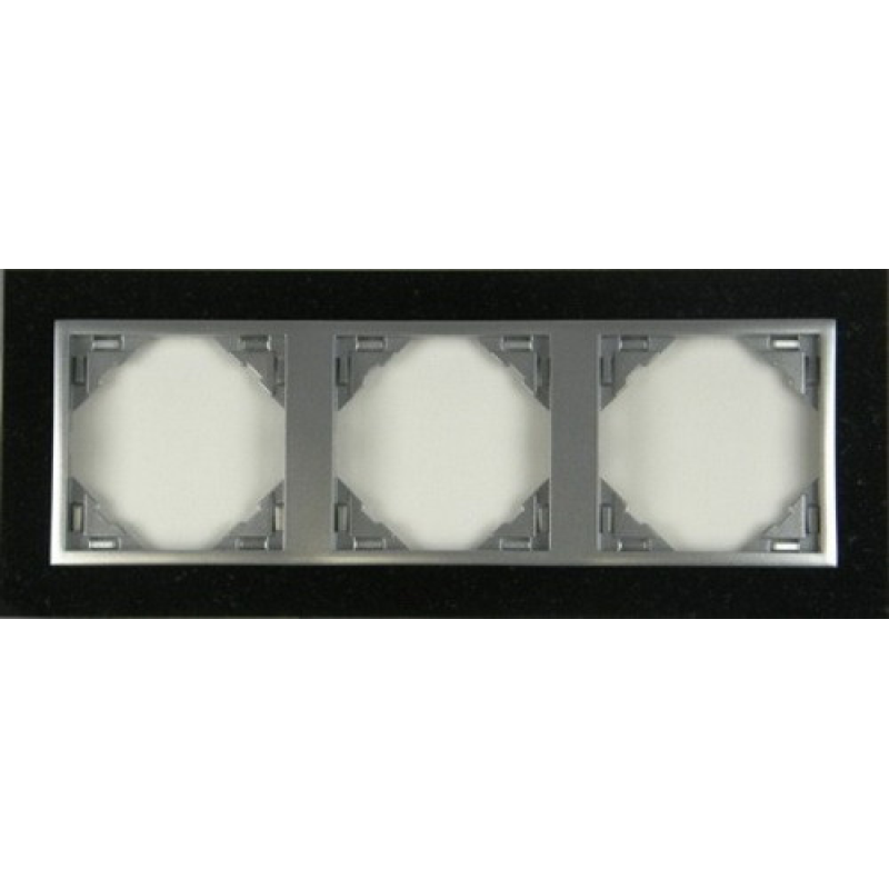 Рамка потрійна LOGUS Petra граніт/алюміній 90930 TGA