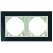 Рамка подвійна LOGUS Petra граніт/лед 90920 TGG