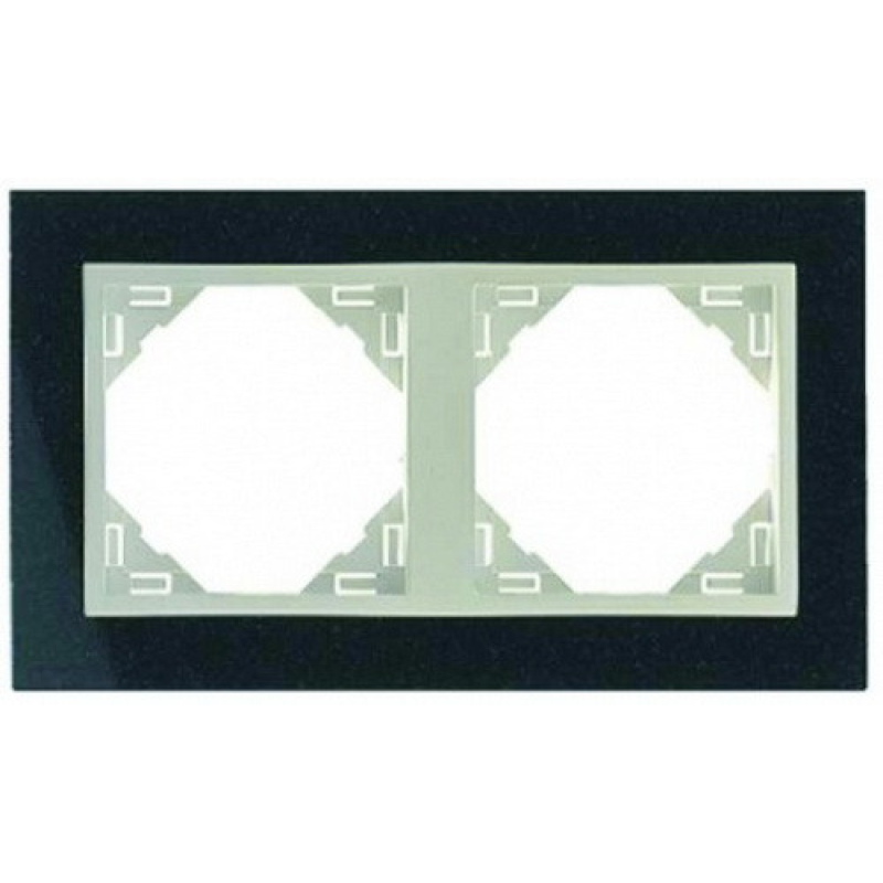 Рамка подвійна LOGUS Petra граніт/лед 90920 TGG