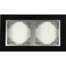 Рамка подвійна LOGUS Petra граніт/алюміній 90920 TGA