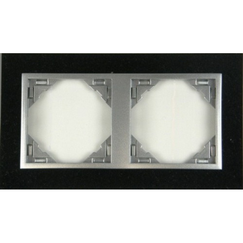 Рамка подвійна LOGUS Petra граніт/алюміній 90920 TGA