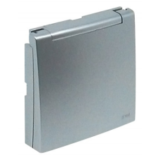 Накладка розетки з кришкою, LOGUS металік алюмінієвий 90634 TAL