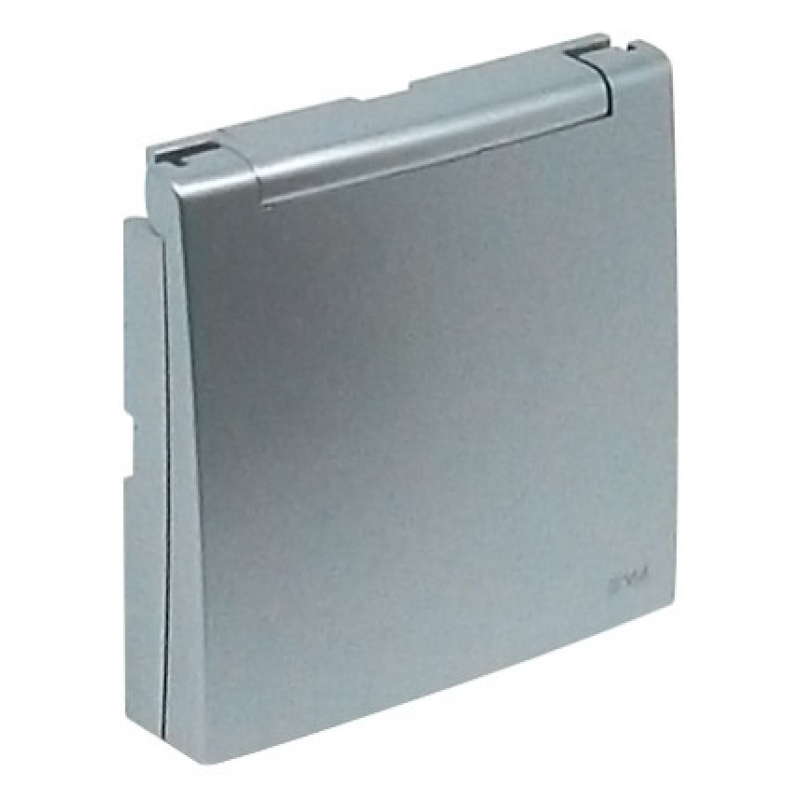 Накладка розетки з кришкою, LOGUS металік алюмінієвий 90634 TAL Накладка розетки з кришкою, LOGUS металік алюмінієвий 90634 TAL