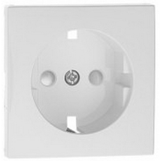 Накладка розетки із заземленням зі шторками LOGUS білосніжна 90632 TBR