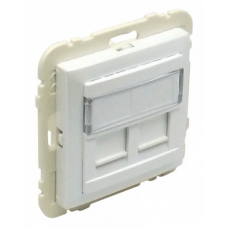 Накладка розетки комп“ютерної подвійної LOGUS металік крижаний 90442 SGE