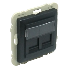 Накладка розетки комп“ютерної подвійної LOGUS металік графіт 90442 SIS