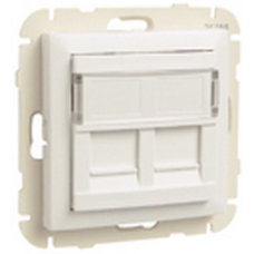 Накладка розетки комп“ютерної подвійної LOGUS білосніжна 90442 SBR