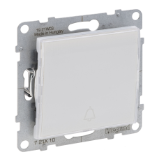 SUNO Вимикач кнопковий одноклавішний 6А з тримачем етикети, колір Білий