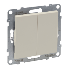 SUNO Перемикач двоклавішний 10А автоматичні клеми, колір Слонова кістка