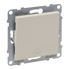 SUNO Вимикач кнопковий одноклав. 6А з символом “дзвінок“, колір Слонова кістка