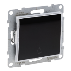 SUNO Вимикач кнопковий одноклавішний 6А з тримачем етикети, колір Чорний