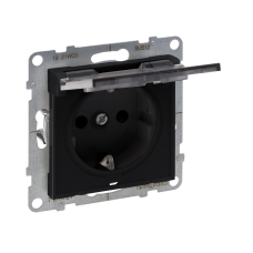 SUNO Розетка силова 2К+З з кришкою 16А, 250 В автоматичні клеми , колір Чорний