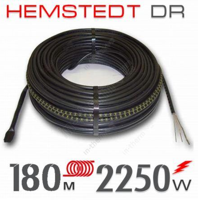 Тонкий нагрівальний кабель HEMSTEDT DR 12,5 — 2250 ВТ, 180 М