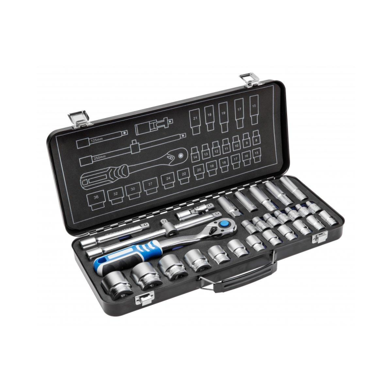 Набір інструментів HOEGERT 29 шт. 1/2“ (HT1R480) Набір інструментів HOEGERT 29 шт. 1/2“ (HT1R480)