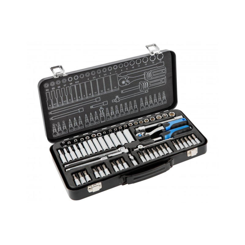 Інструменти HOEGERT набір 63 шт. 1/4“ (HT1R486) Інструменти HOEGERT набір 63 шт. 1/4“ (HT1R486)