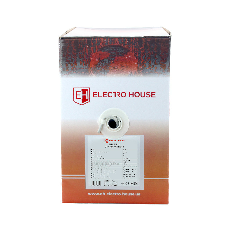 Мережевий кабель UTP cat5e 4х2х0,51 мм2 Cu ПВХ сірий, внутрішній монтаж Мережевий кабель UTP cat5e 4х2х0,51 мм2 Cu ПВХ сірий, внутрішній монтаж